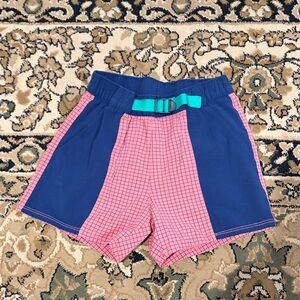 Hanna Andersson Pink and Blue Shorts with Green Accent